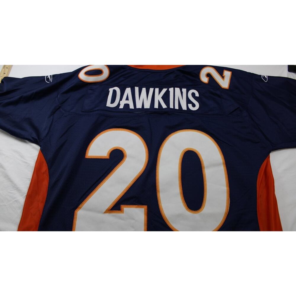 Reebok Brian Dawkins Denver Broncos NFL Equipment Jersey Mens XL Blue 20 +2 - Picture 6 of 12